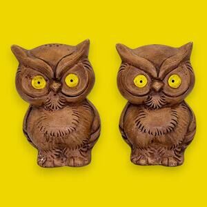 Watson's Groovy Owl Salt and Pepper Shakers, Vintage 1970s Ceramic ????